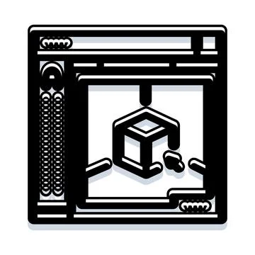 3d printer creating model for modern rapid prototyping イラスト素材