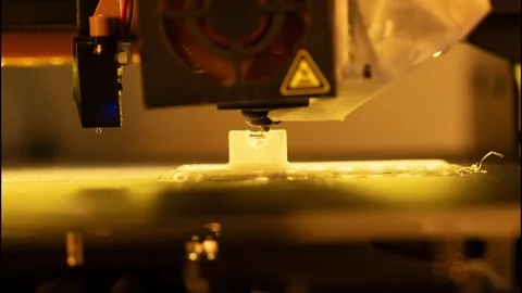 3D printer creating a new layer of material on a flat surface. Stock Footage 310615977