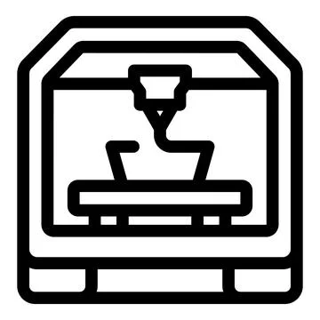 3d printer creating an object, additive manufacturing process Stock Illustration