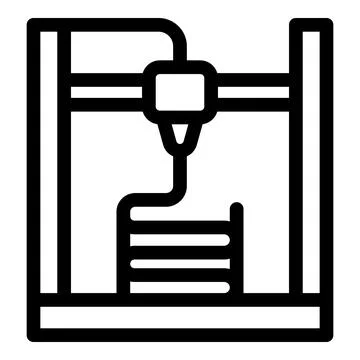 3d printer creating an object, additive manufacturing process Stock Illustration