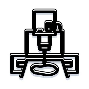 3d printer creating object with additive manufacturing technology Stockillustratie