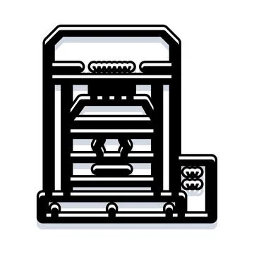3d printer creating object with additive manufacturing technology Stock Illustration