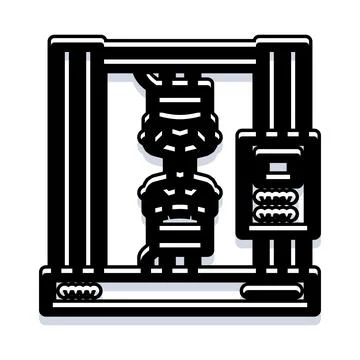3d printer creating object with engineering materials construction 스톡 일러스트