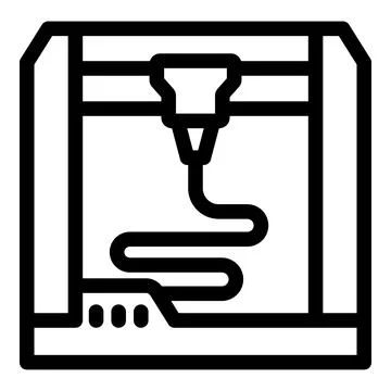 3d printer creating an object, filament extrusion in action Stock Illustration