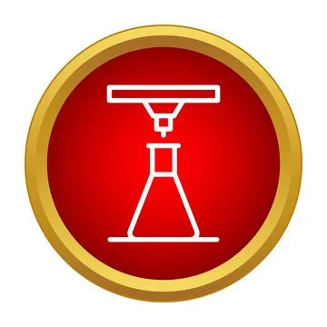3d printer creating object in laboratory flask icon Stock Illustration