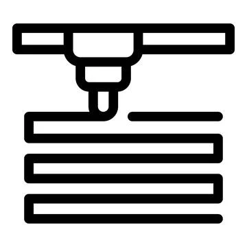 3d printer creating an object layer by layer Stock Illustration