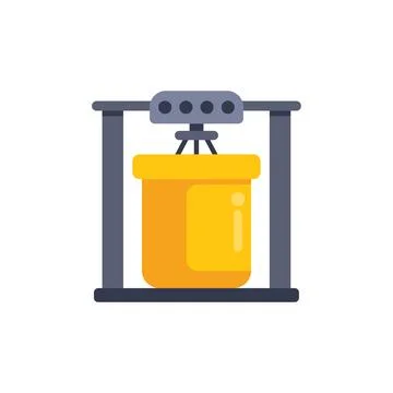 3d printer creating an object layer by layer from resin Stock Illustration