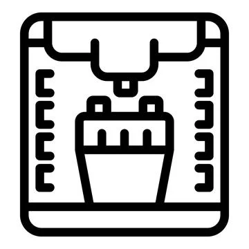 3d printer creating an object layer by layer, additive manufacturing process Stock Illustration