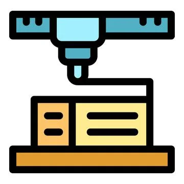 3d printer creating object layer by layer, automated manufacturing process Illustrazione stock