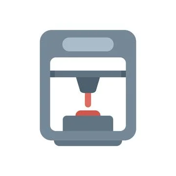 3d printer creating object from molten plastic Stock Illustration