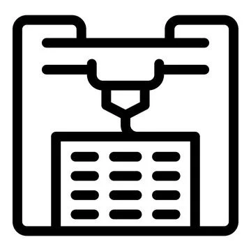 3d printer creating object from plastic line icon Stock Illustration