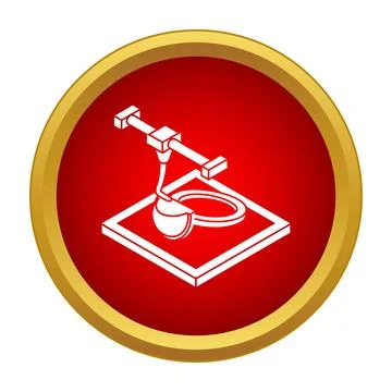 3d printer creating object on platform icon 스톡 일러스트