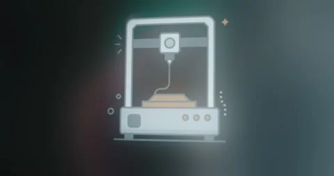 3D printer creating objects from a digital design Stock Footage 314730272