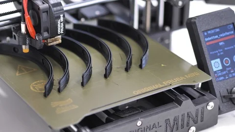 3D Printer creating Open Source COVID19 Masks for Doctors Office Video stock 127709705