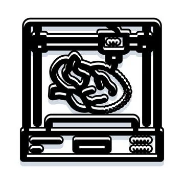 3d printer creating organic bioprinting technology illustration Stockillustratie