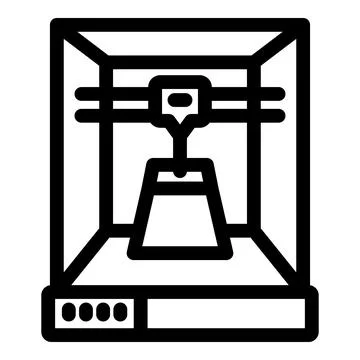 3d printer creating a prototype in a digital manufacturing process Stock Illustration