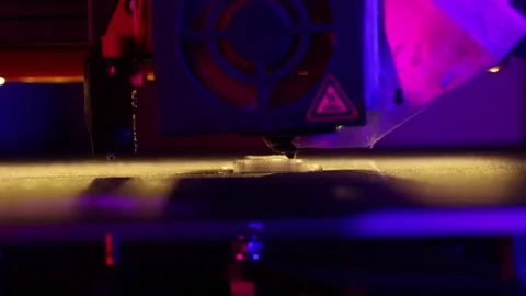 3D printer creating a small object with detailed precision. Stock Footage 310616401