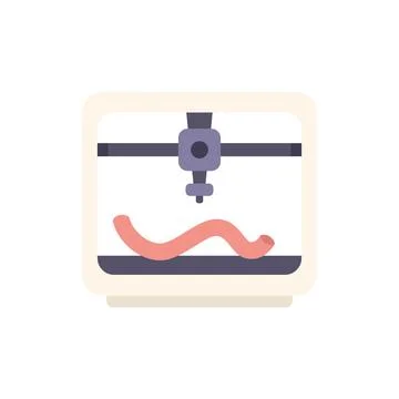 3d printer creating wavy shape in modern laboratory Stock Illustration