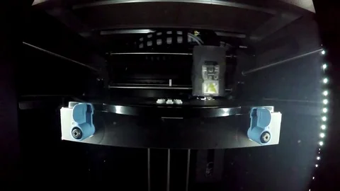 3d printer demonstrates the scans of objects - 2017 Stock Footage 84952970