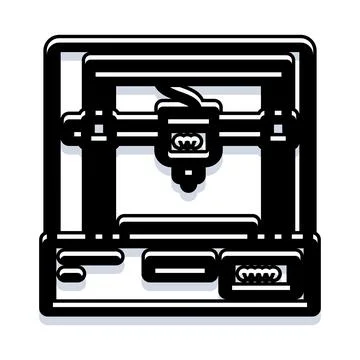 3d printer device creating three dimensional objects Stock Illustration