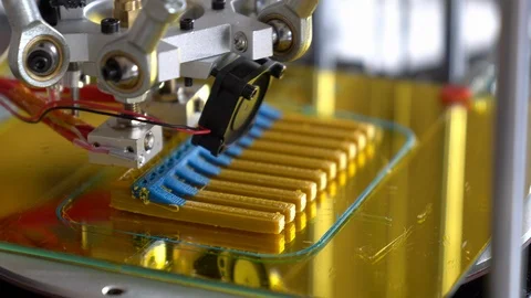 3D printer during printing in school laboratory. Video stock 99838900