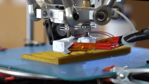 3D printer during printing in school laboratory. Stock Footage 106497828