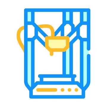3d printer electronic equipment color icon vector illustration Illustrazione stock