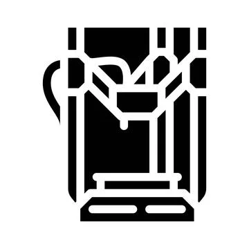 3d printer electronic equipment glyph icon vector illustration Stock Illustration