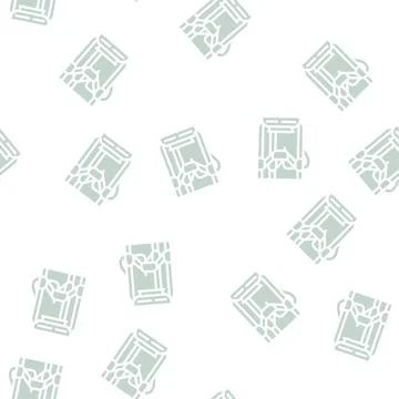3d printer electronic equipment glyph vector seamless pattern Illustrazione stock