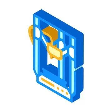 3d printer electronic equipment isometric icon vector illustration Illustrazione stock