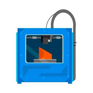 3D printer equipment device object innovation tool. Flat vector icon Stockillustratie