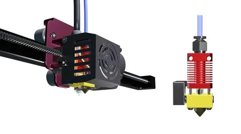 3d printer extruder. Extruder body Stock Illustration