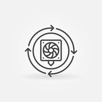 3D Printer Extruder inside Arrows vector concept outline icon Stock Illustration