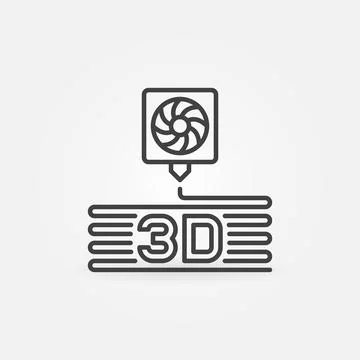 3D Printer Extruder vector Printing concept thin line icon 스톡 일러스트