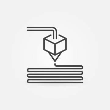 3D Printer Extruder vector Product Development concept linear icon Stock Illustration