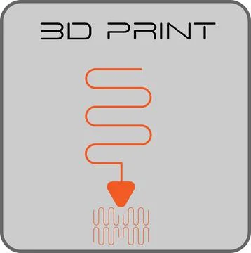 3D Printer flat vector illustration on a white background Stock Illustration