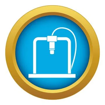 3D printer frame icon blue vector isolated Stock Illustration