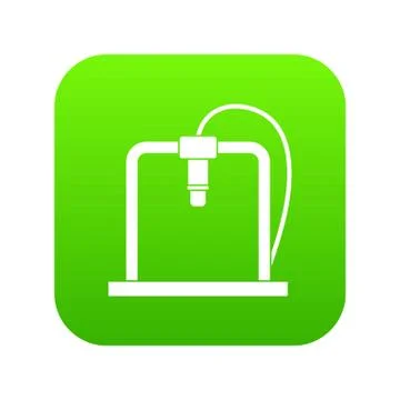 3D printer frame icon digital green Stock Illustration