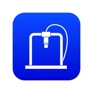 3D printer frame icon digital blue Illustrazione stock