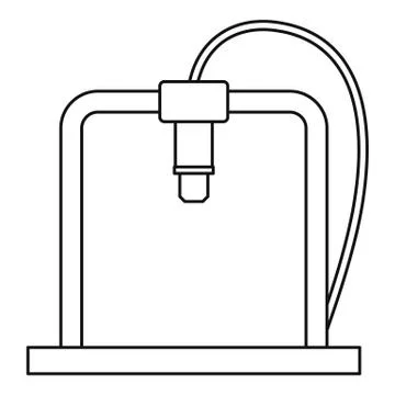 3D printer frame icon outline 스톡 일러스트