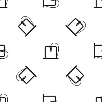 3D printer frame pattern seamless black Illustrazione stock