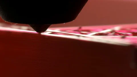 3D printer head extreme macro closeup Stock Footage 130024925