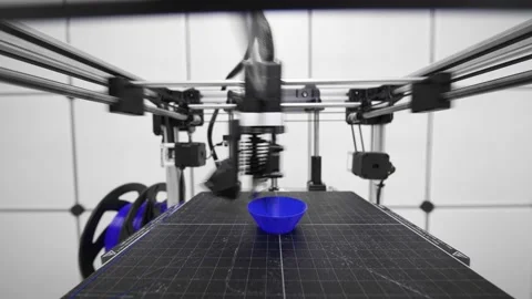 3d printer head at work, printing small details with filament Stock Footage 138987287