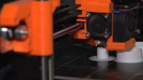 3D printer. Hi-tech technology. 3D printing plastic part, detail, model. Stock Footage 91091923