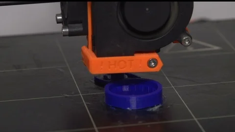 3D printer Hi-tech technology high tech 3D printing plastic part detail. Stock Footage 91092012