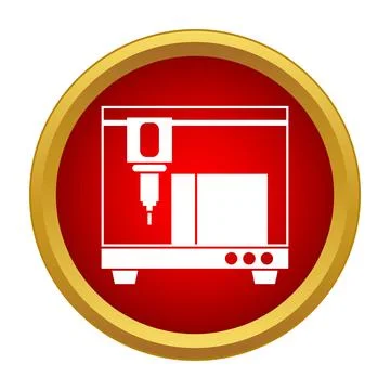 3d printer icon for additive manufacturing technology Stock Illustration