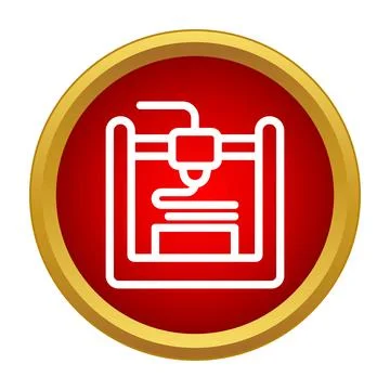 3d printer icon for additive manufacturing technology Illustrazione stock