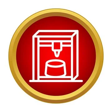 3d printer icon for additive manufacturing technology Stock Illustration