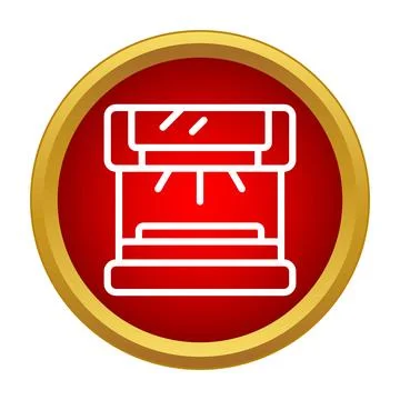 3d printer icon for additive manufacturing technology Stock Illustration