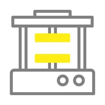 3D Printer Icon. Concept of Additive Manufacturing, Prototyping, and Design. Stock Illustration